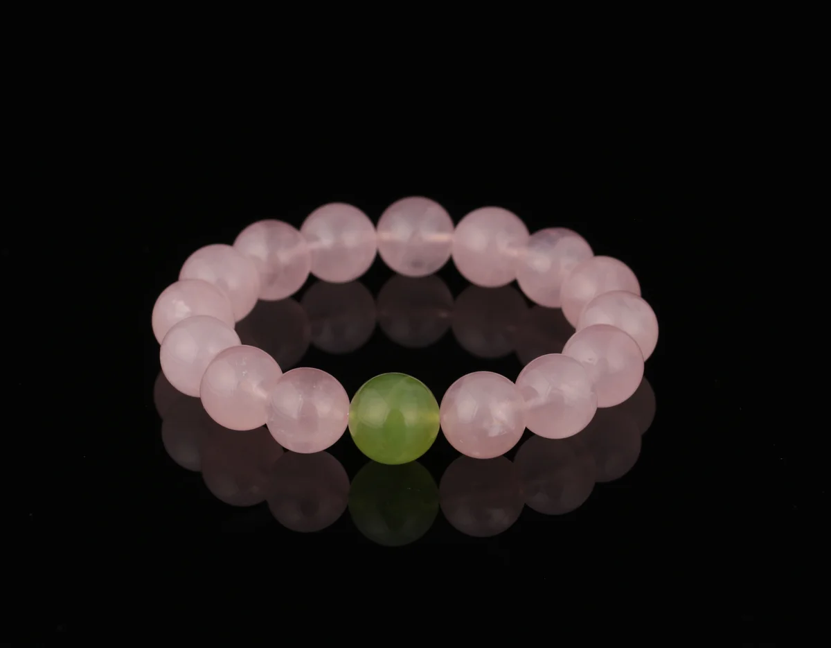 天然粉晶手鍊 天然綠玉髓手串 招桃花旺姻緣 女生生日禮物 客製化