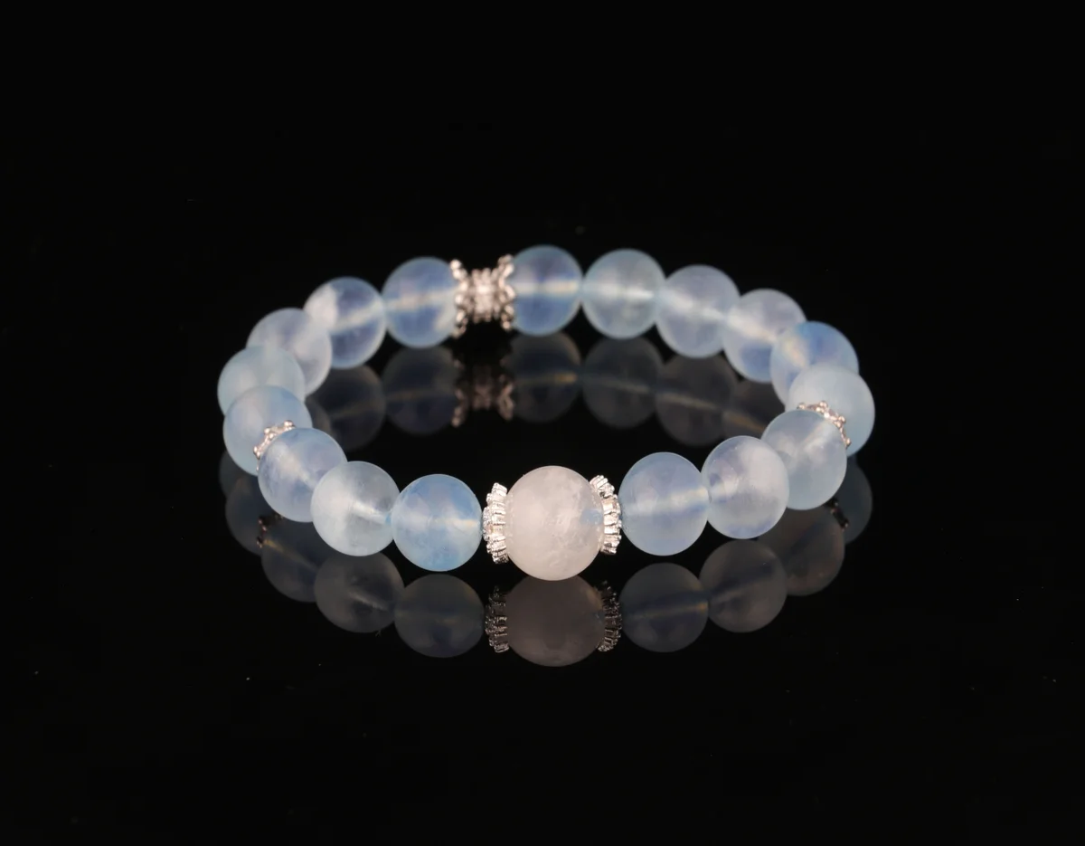 天然海藍寶手鍊 招財旺事業能量水晶手串 男女商務送禮必備