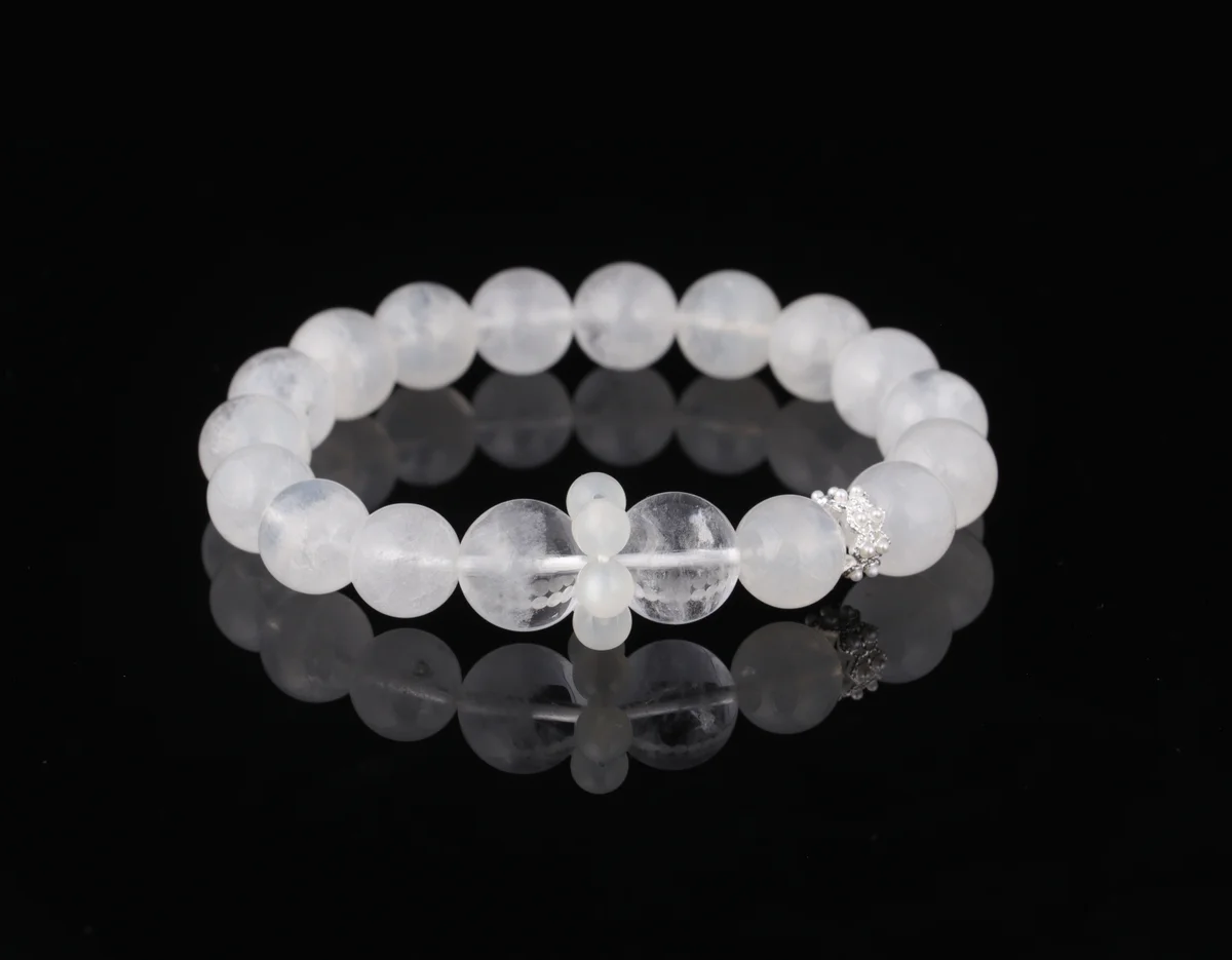 天然白水晶白幽靈手串 招財轉運能量石 訂製開光水晶手鍊