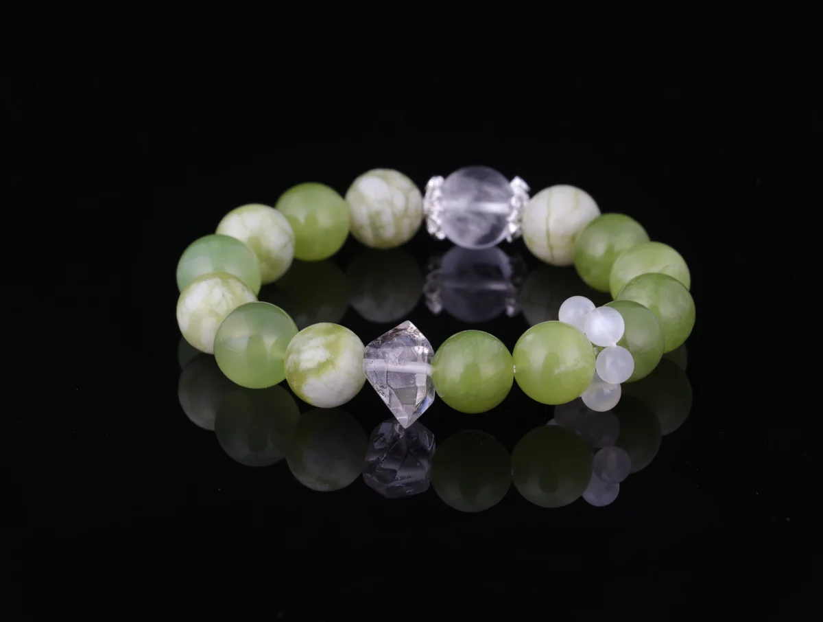 天然青提奶綠水晶手串輕奢小眾招財助眠手鍊送禮自用