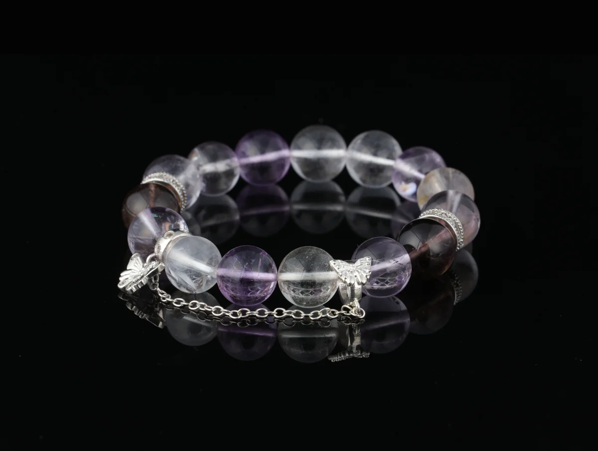 白水晶紫水晶茶晶手串 生辰定制專屬客製 靈樞淨澈能量手鏈