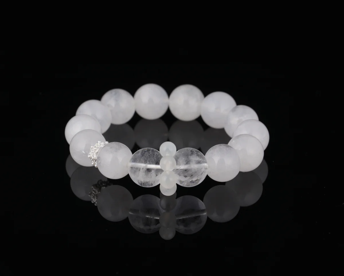 天然白幽靈水晶手串生辰訂製專屬能量手鏈招財轉運辟邪