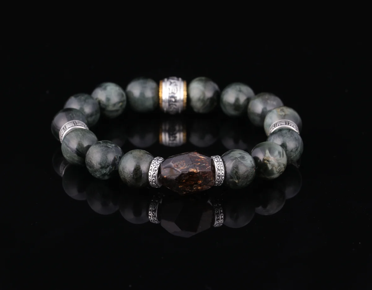 天然陽起石水晶手串 專屬生辰五行定制 能量手鍊男士招財轉運