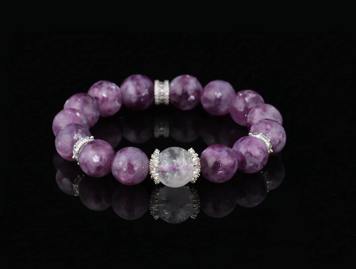 紫雲母水晶手鍊天然能量石招財轉運助眠減壓白爆閃定制生辰石