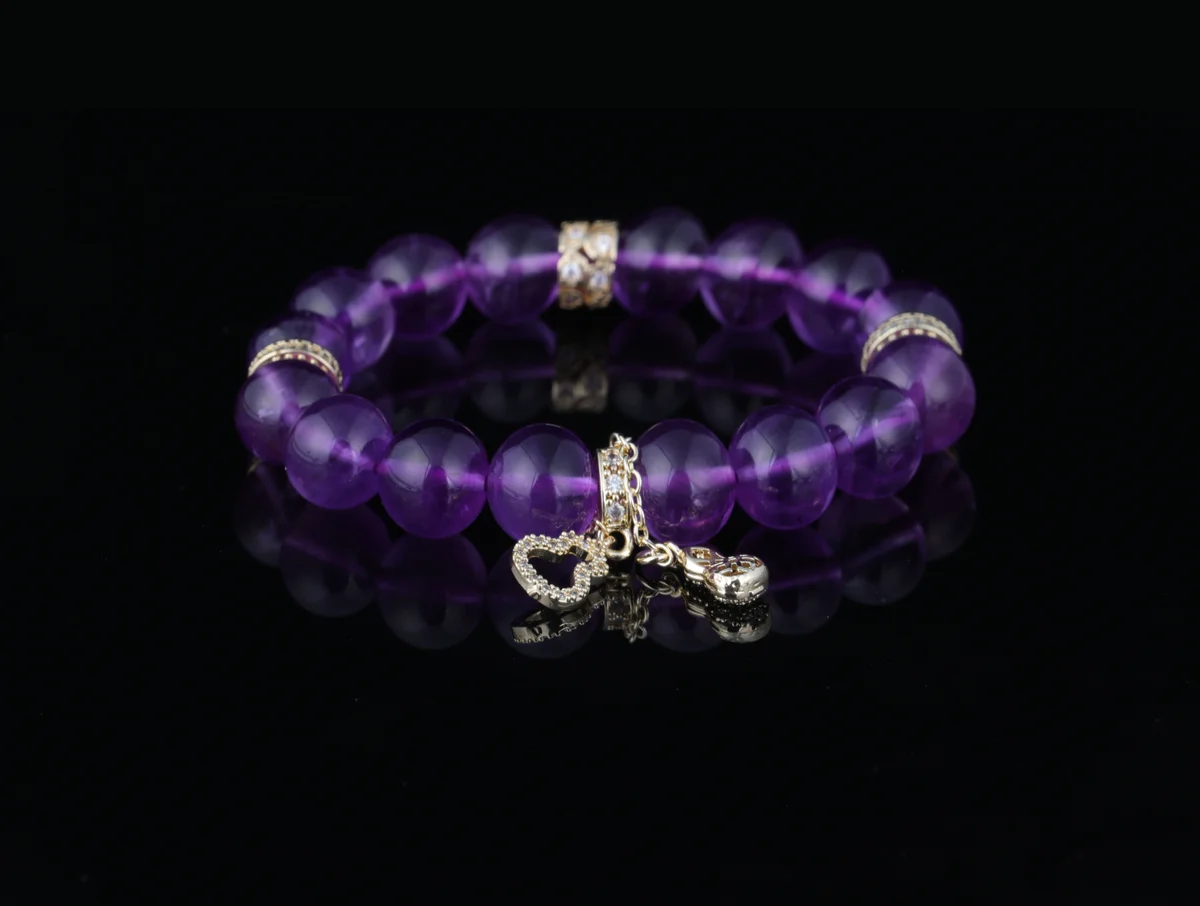 天然紫水晶手鏈招財助眠旺事業能量手鏈送禮自用