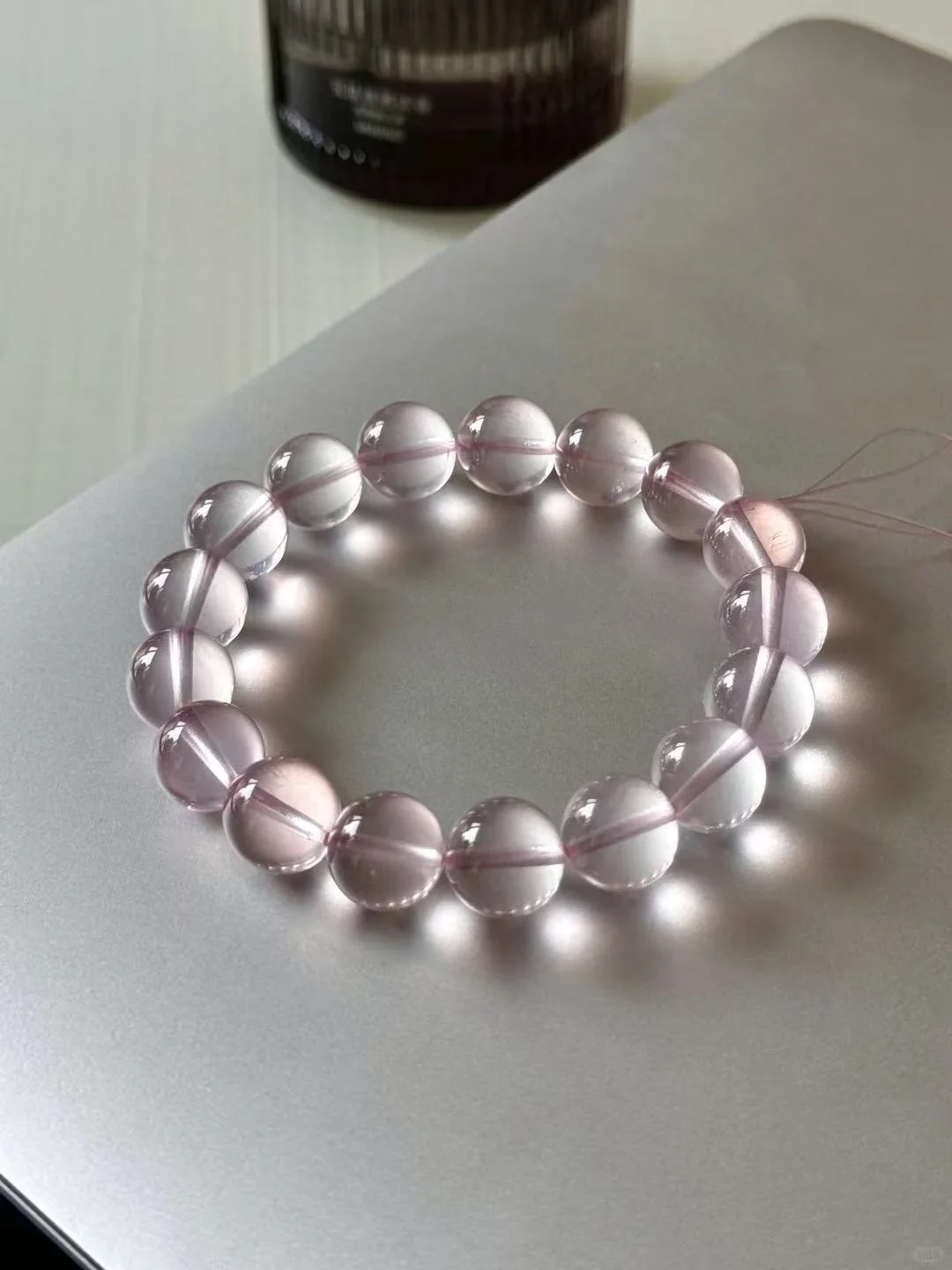 天然莫粉水晶手串 招桃花旺人緣助眠 高品質粉晶手鍊女生禮物