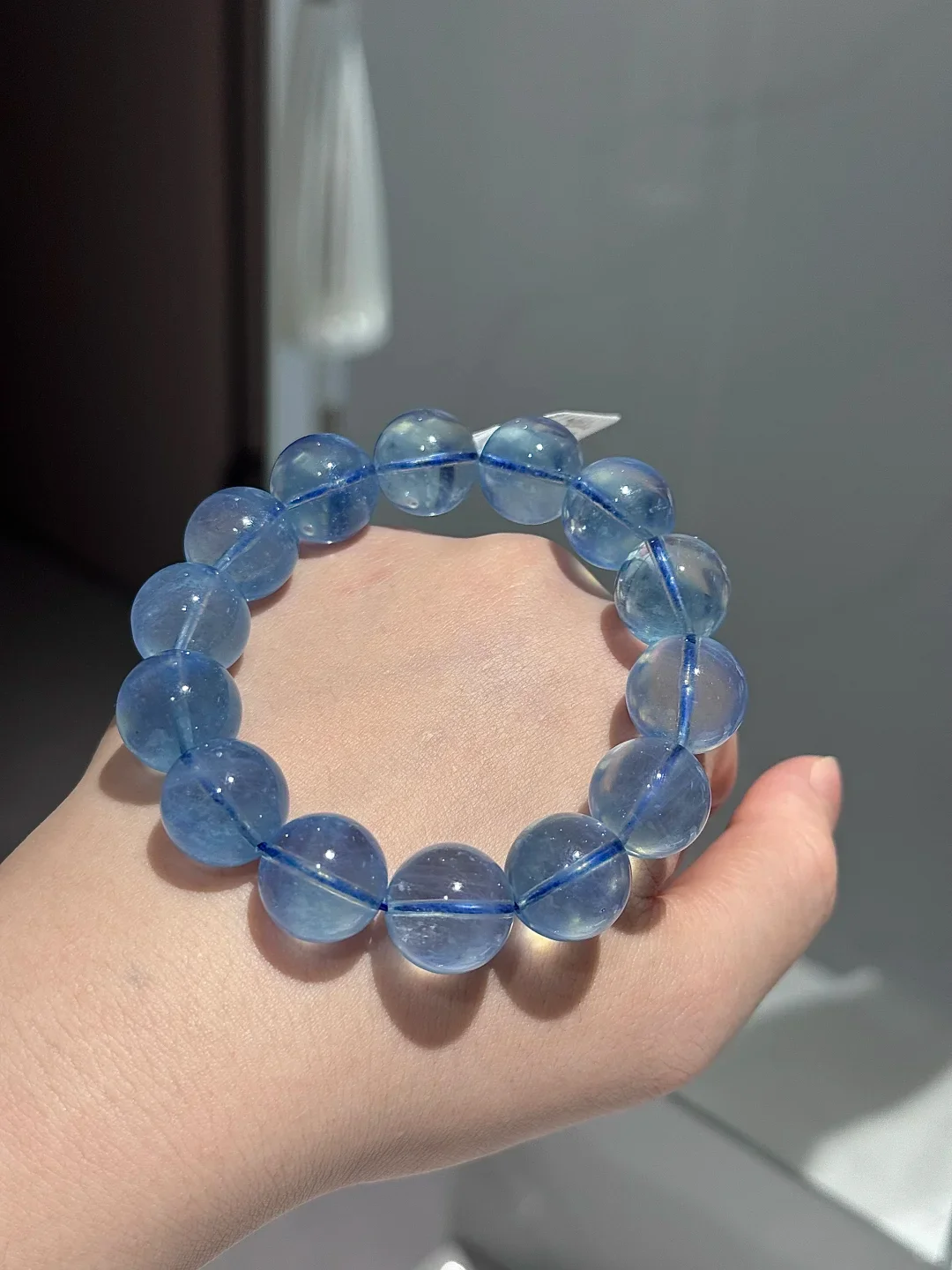 天然聖瑪利亞海藍寶手串 頂級能量水晶招財旺事業 送禮自用收藏