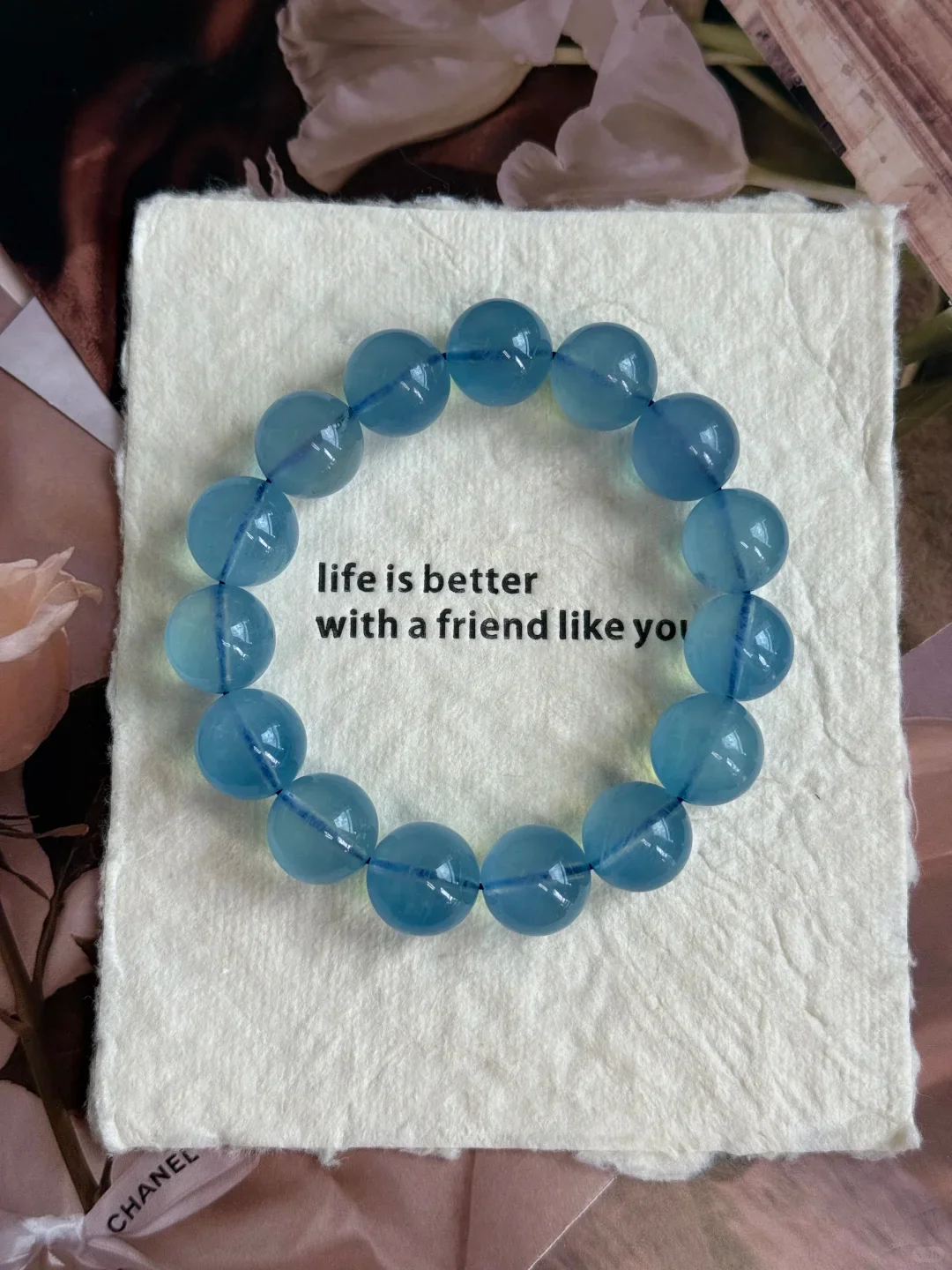 天然海藍寶手鍊定制專屬手串 招財助眠能量水晶 免費測算送禮自用