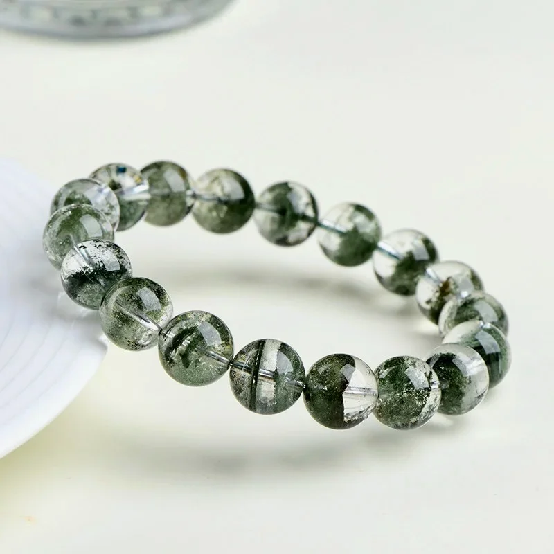 天然綠幽靈水晶手串鬼佬財神招財旺事業正財運能量手鍊